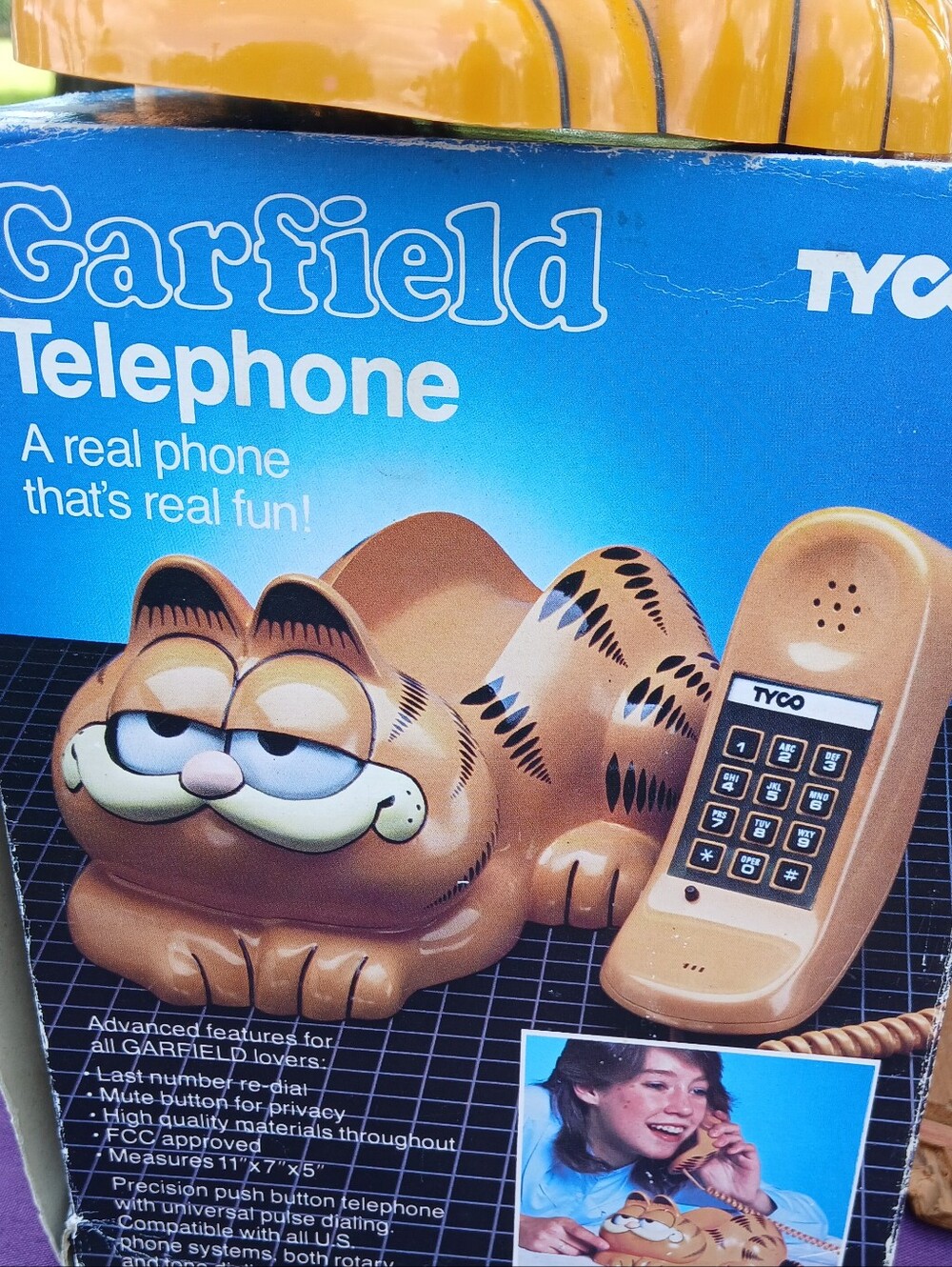 Garfield Phone Vintage With Box Instructions And Receipt